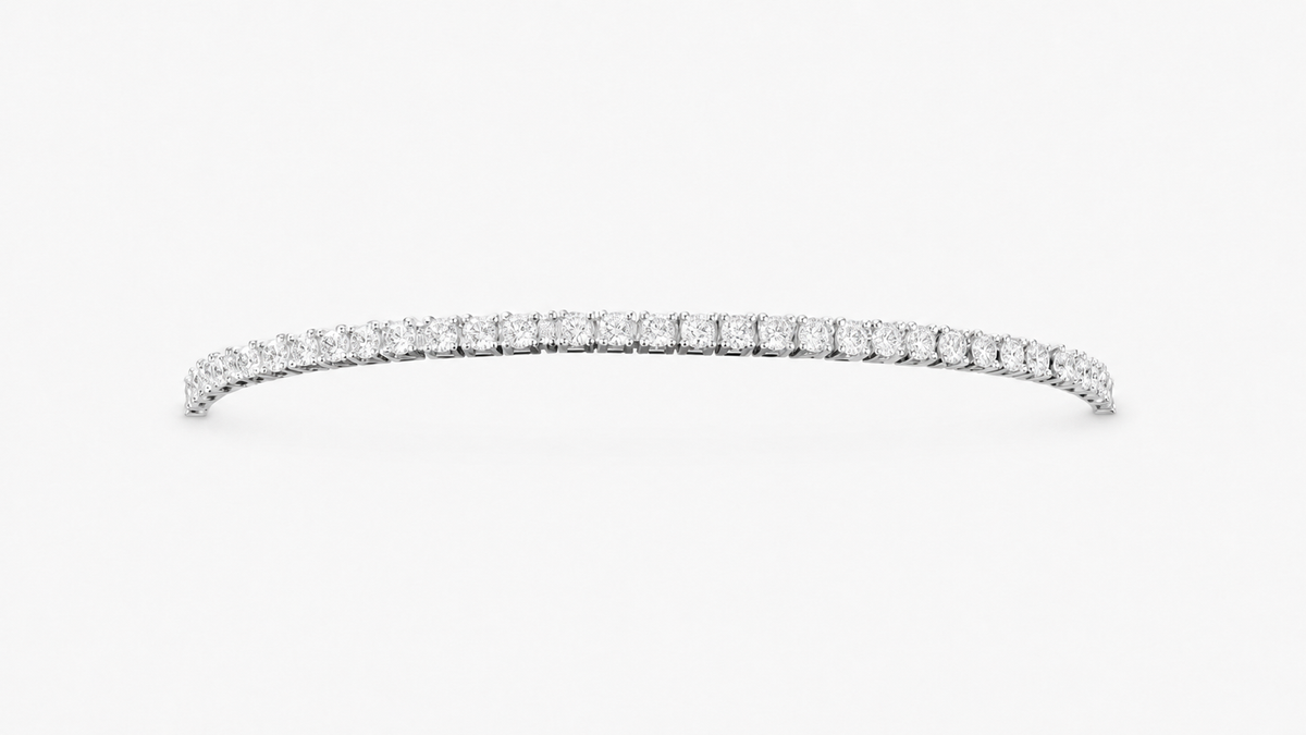 Bracciale Estendibile in Oro Bianco1 8kt con Diamanti Naturali | Atelier Orafo | nudo2
