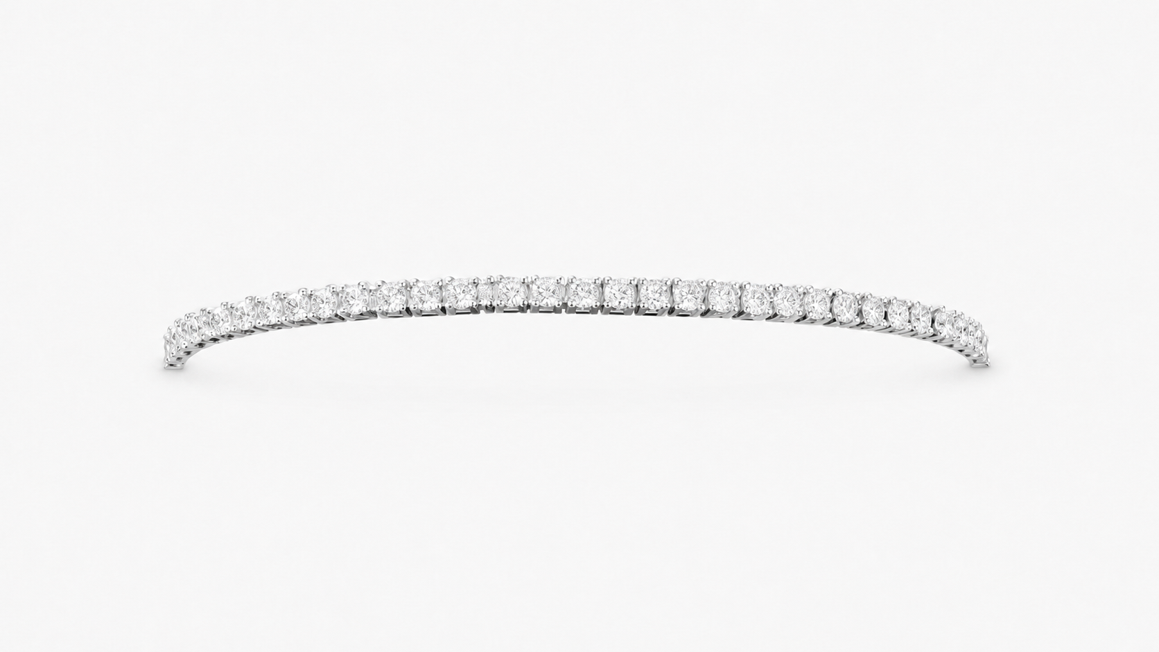 Bracciale Estendibile in Oro Bianco1 8kt con Diamanti Naturali | Atelier Orafo | nudo2