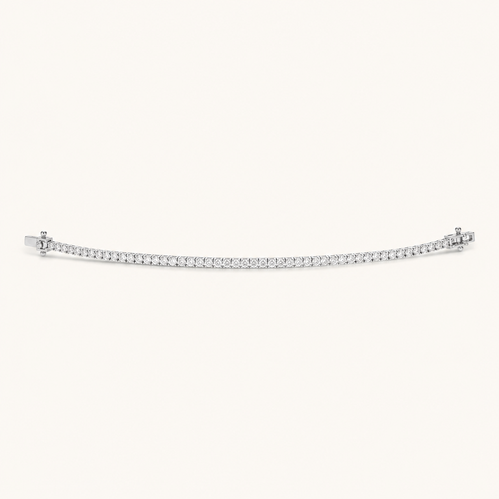 Bracciale Tennis Oro Bianco 18kt e Diamanti Naturali  | Atelier Orafo | nudo