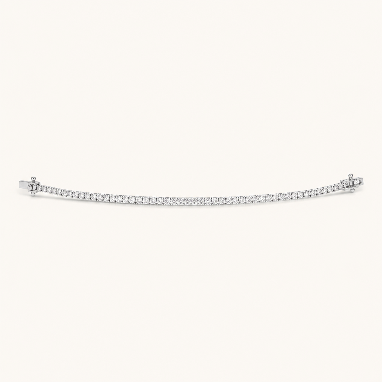 Bracciale Tennis Oro Bianco 18kt e Diamanti Naturali  | Atelier Orafo | nudo