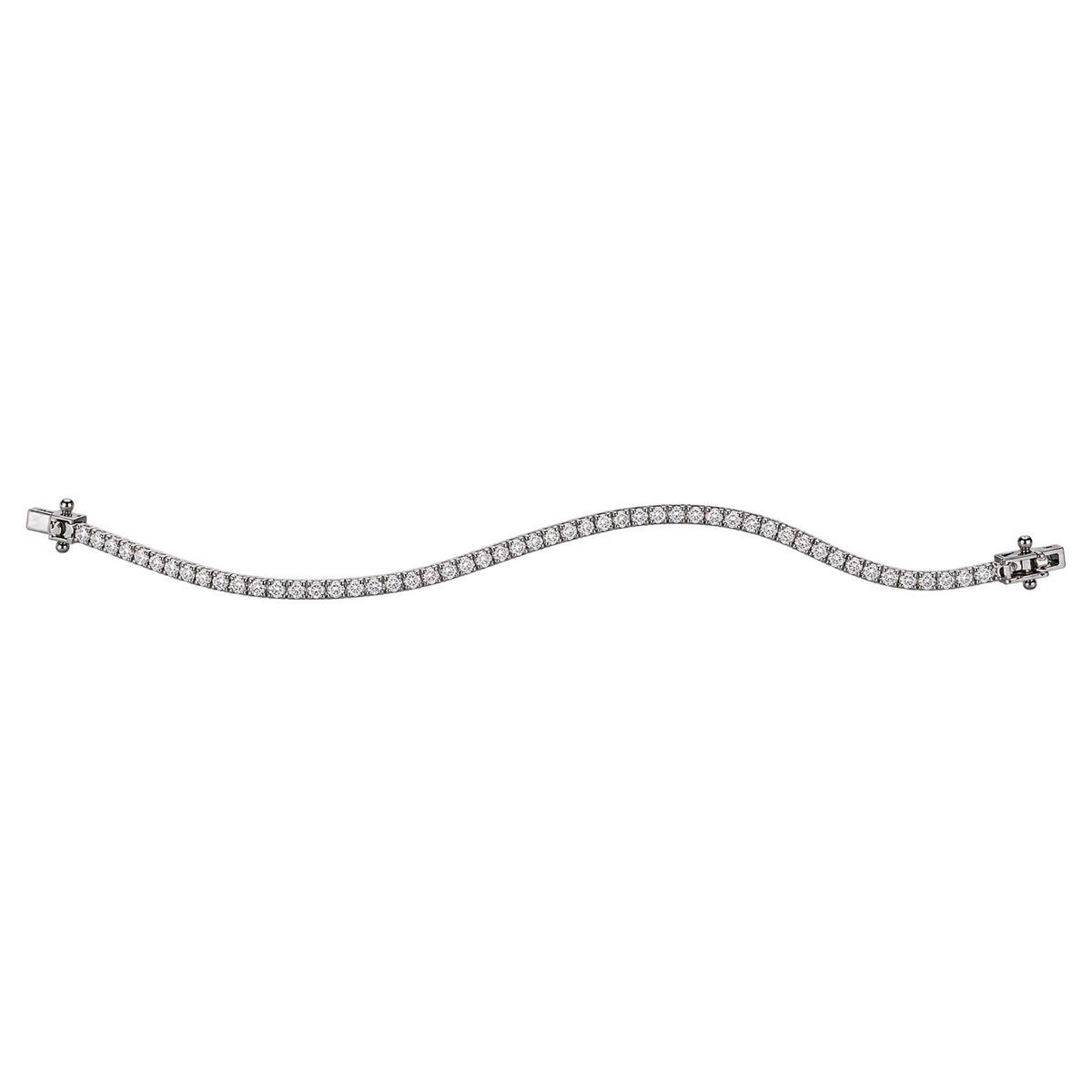 Bracciale Tennis Oro Bianco 18kt e Diamanti Naturali  | Atelier Orafo | nudo2