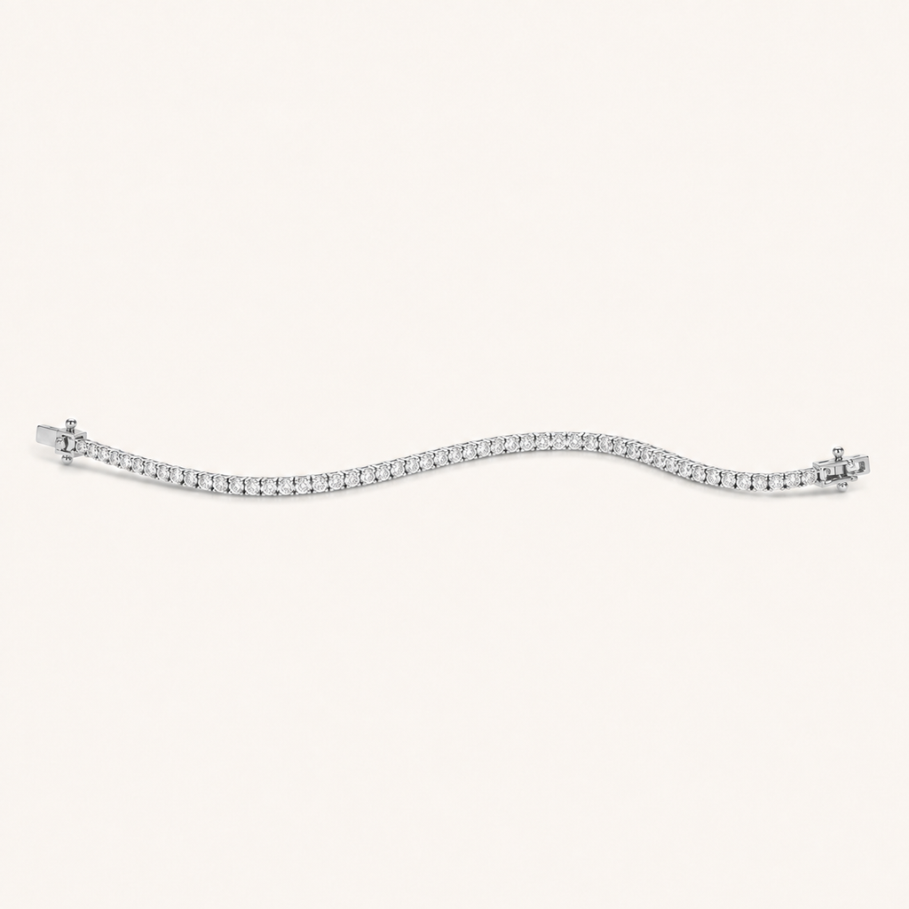 Bracciale Tennis Oro Bianco 18kt e Diamanti Naturali  | Atelier Orafo | nudo2