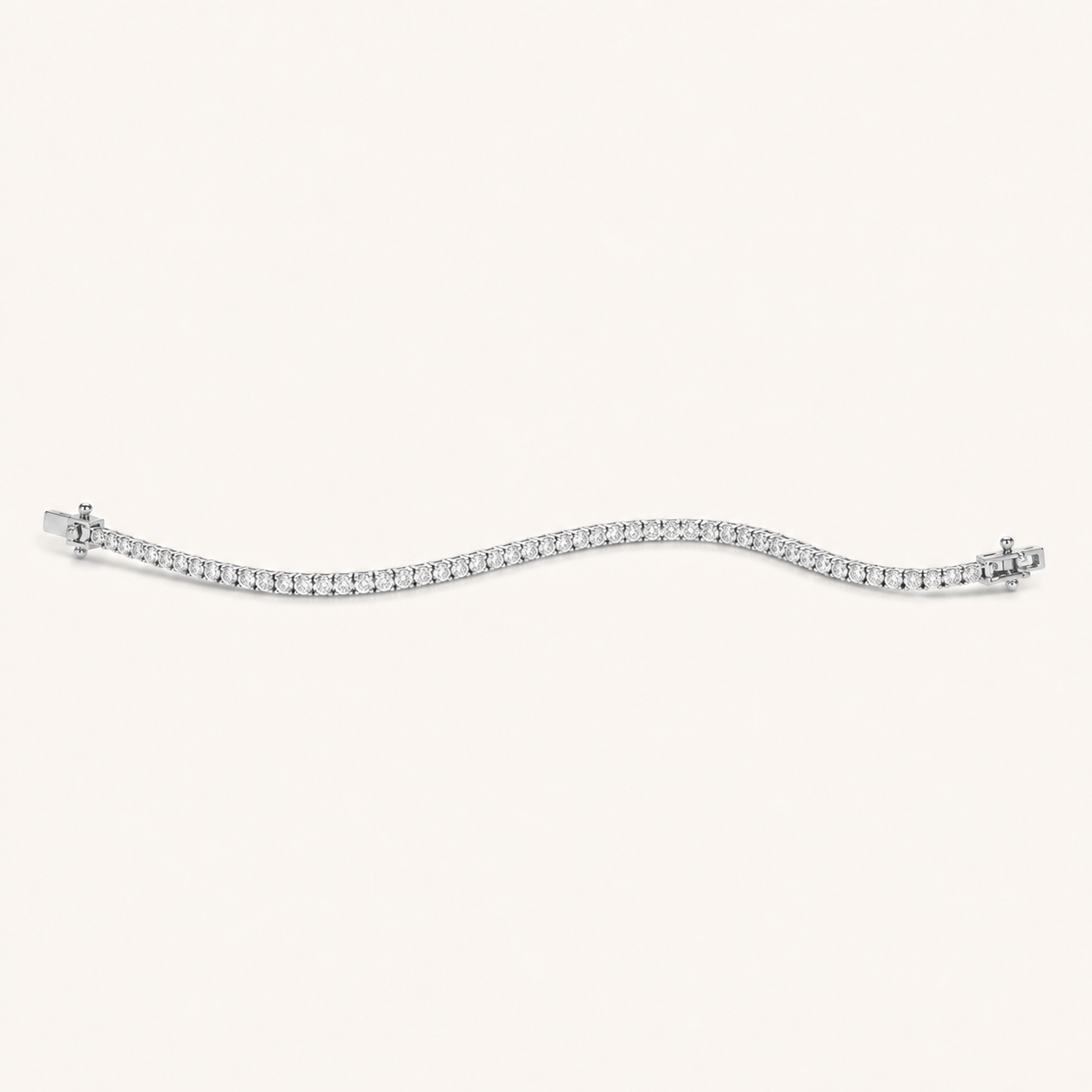 Bracciale Tennis Oro Bianco 18kt e Diamanti Naturali  | Atelier Orafo | nudo2