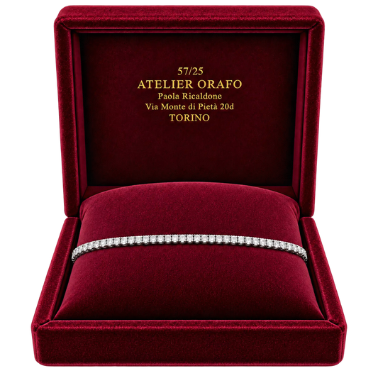 Bracciale Tennis Oro Bianco 18kt e Diamanti Naturali con Scatola  | Atelier Orafo | scatola2