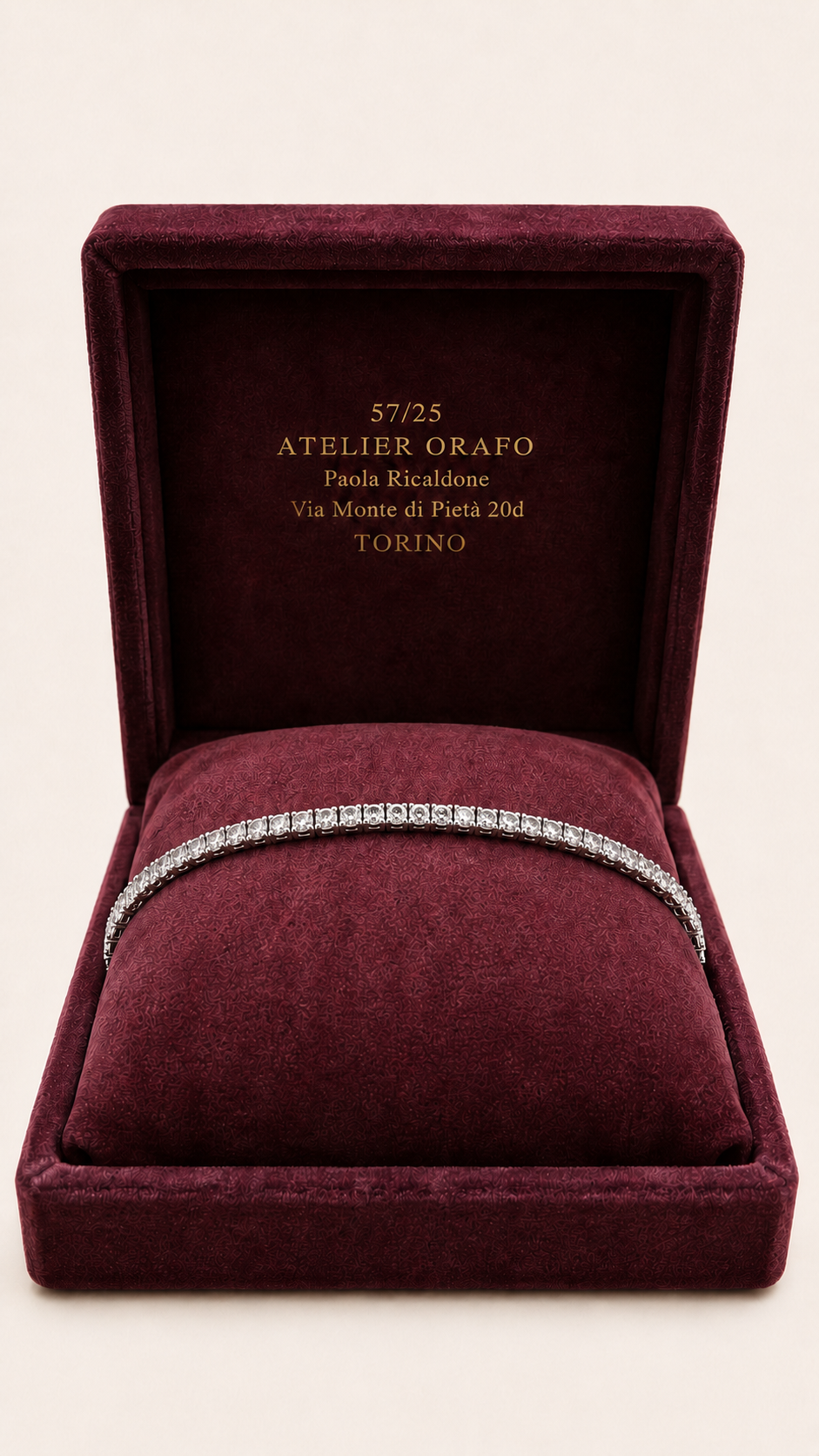 Bracciale Tennis in Oro Bianco 18kt con Diamanti Naturali con scatola_AtelierOrafo__scatola