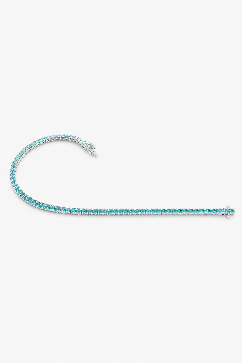 Bracciale Tennis in Oro Bianco 18 kt con Smeraldi Naturali
