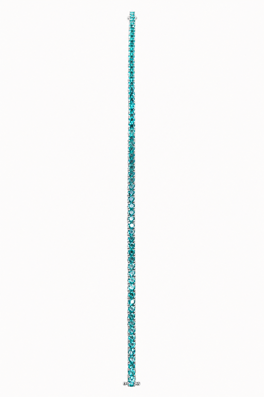 Bracciale Tennis in Oro Bianco 18 kt con Smeraldi Naturali
