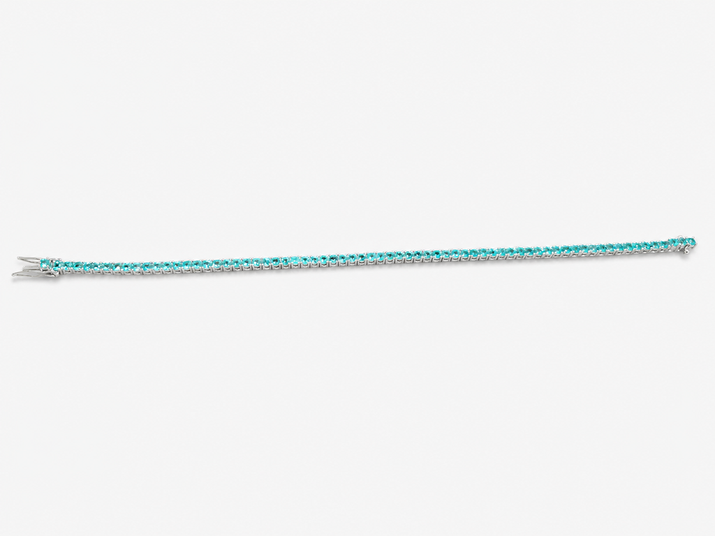Bracciale Tennis in Oro Bianco 18 kt con Smeraldi Naturali