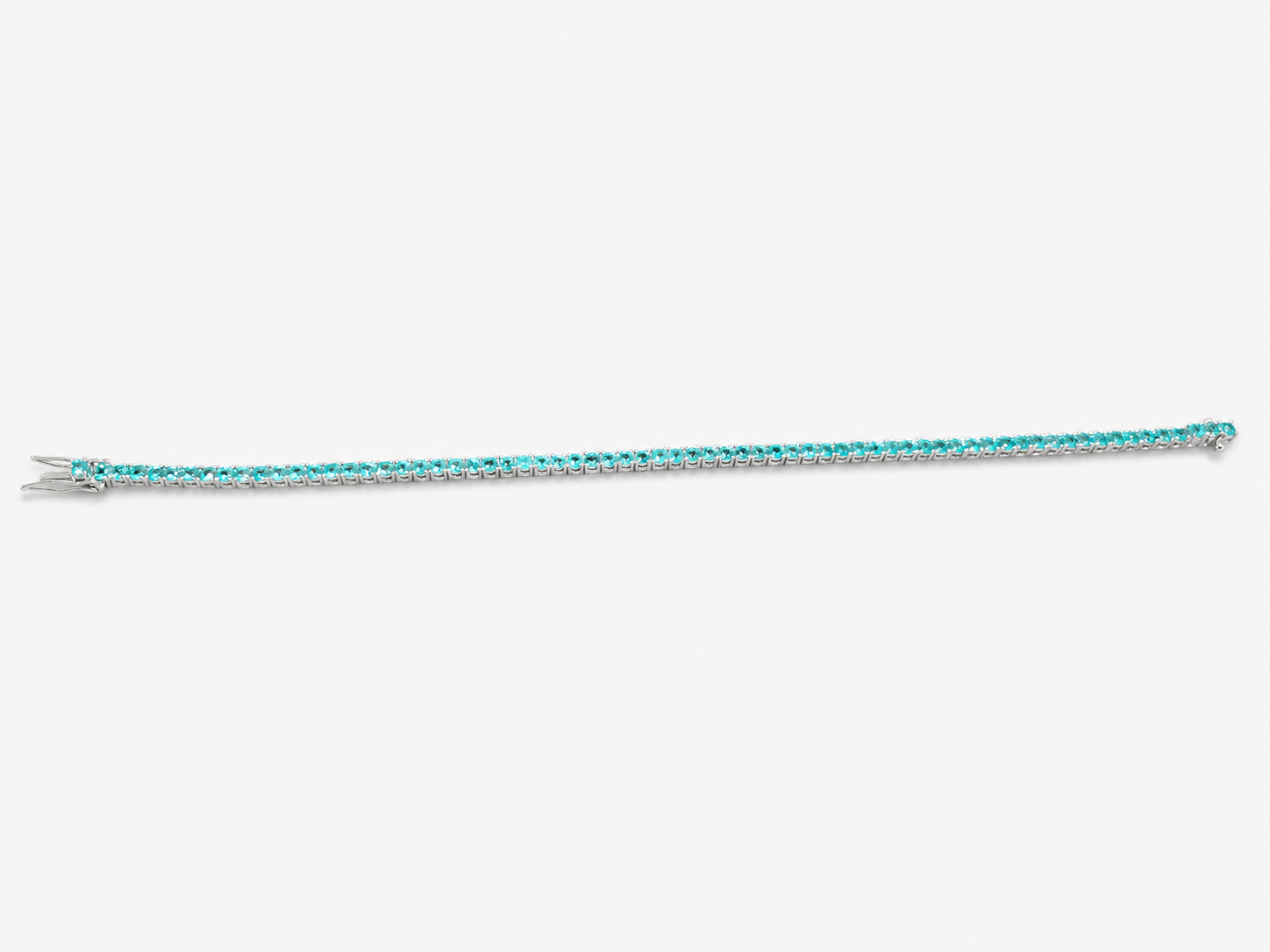 Bracciale Tennis in Oro Bianco 18 kt con Smeraldi Naturali