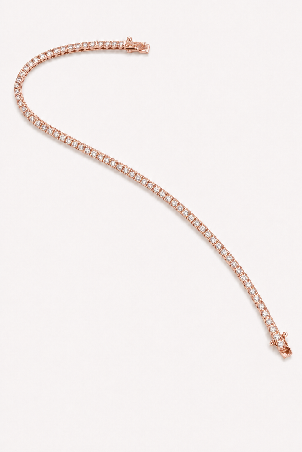 Bracciale Tennis in Oro Rosa 18 kt con Diamanti Naturali