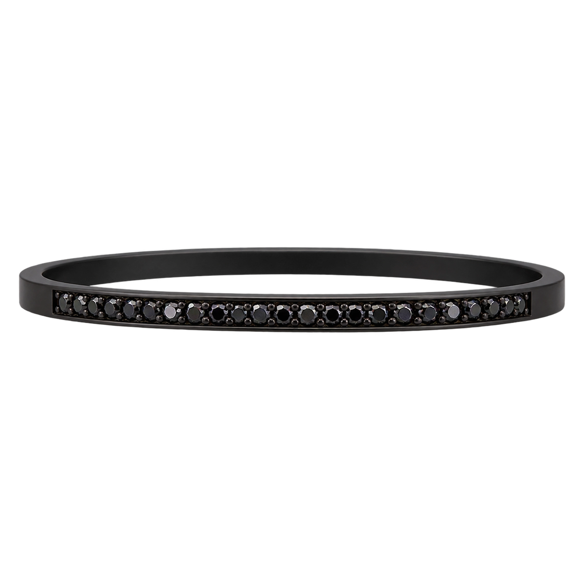 Bracciale Titanio Diamanti Neri Naturali | Atelier Orafo | nudo
