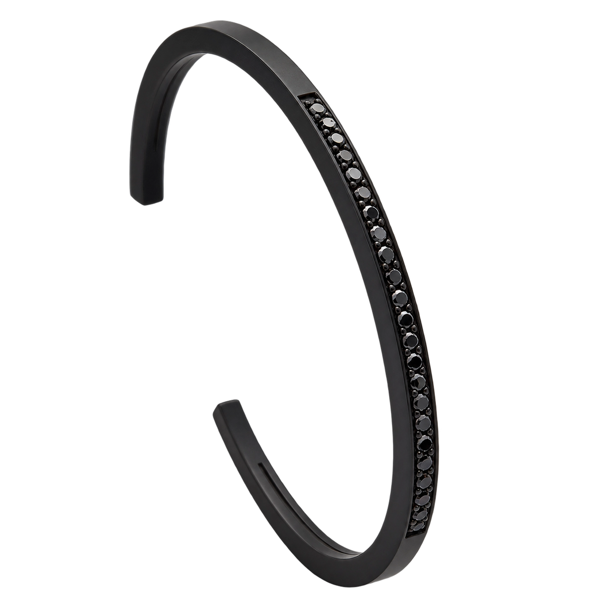 Bracciale Titanio Diamanti Neri Naturali | Atelier Orafo | nudo4
