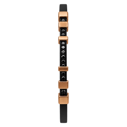 Bracciale Titanio Nero Oro 18kt Diamanti Neri Naturali | Atelier Orafo | nudo