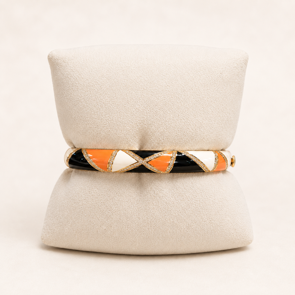 Bracciale in Oro Giallo 18 kt con Diamanti Naturali e HyCeram®
