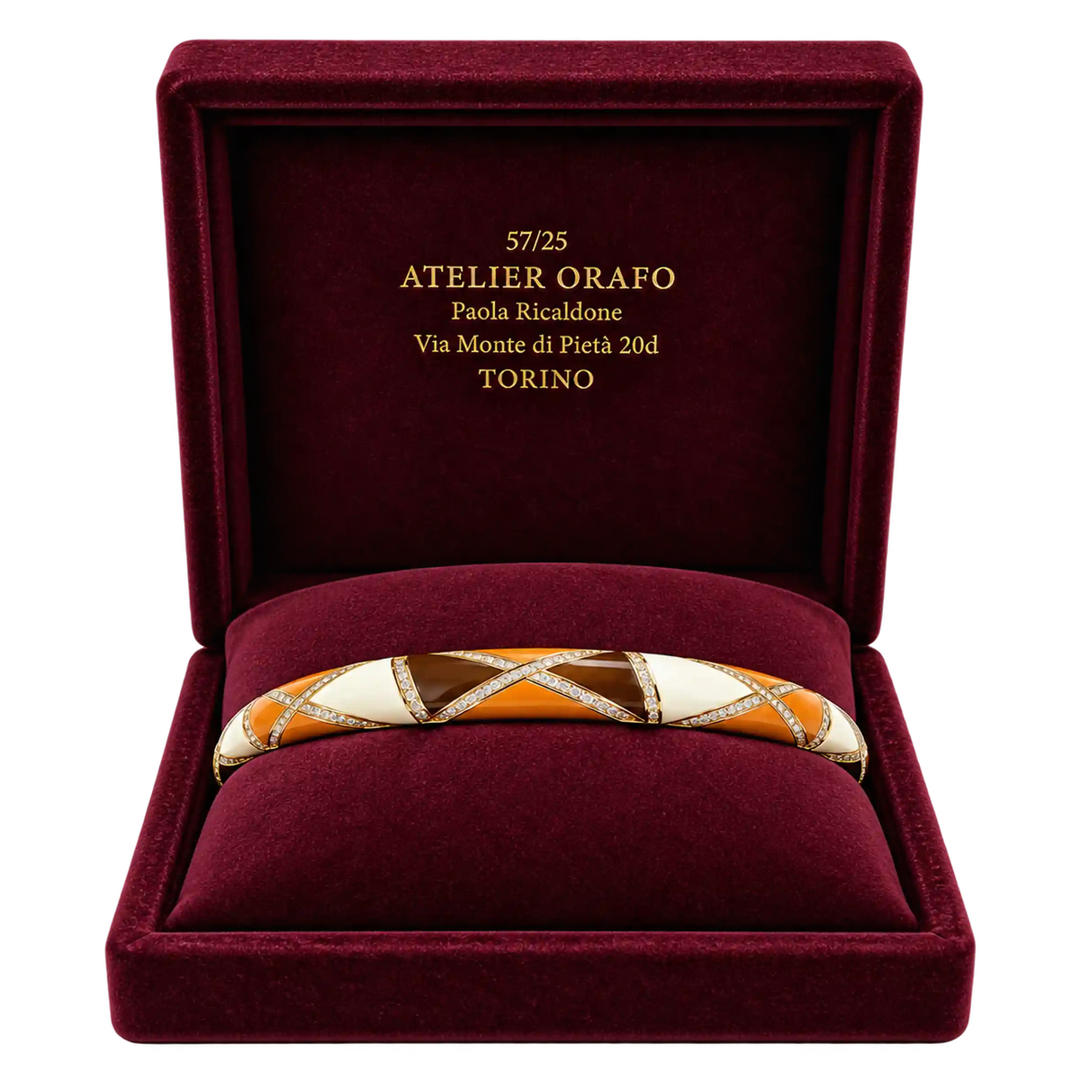 Bracciale in Oro Giallo 18kt con Diamanti Naturali e HyCeram con scatola| Atelier Orafo | scatola3 | 2400