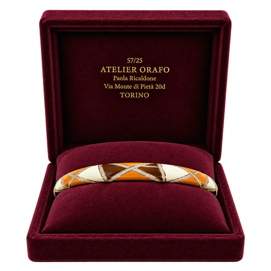 Bracciale in Oro Giallo 18kt con Diamanti Naturali e HyCeram con scatola| Atelier Orafo | scatola3 | 2400