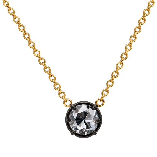 Catenina Punto Luce Oro 18kt Diamante Naturale Rose Cut | Atelier Orafo | nudo