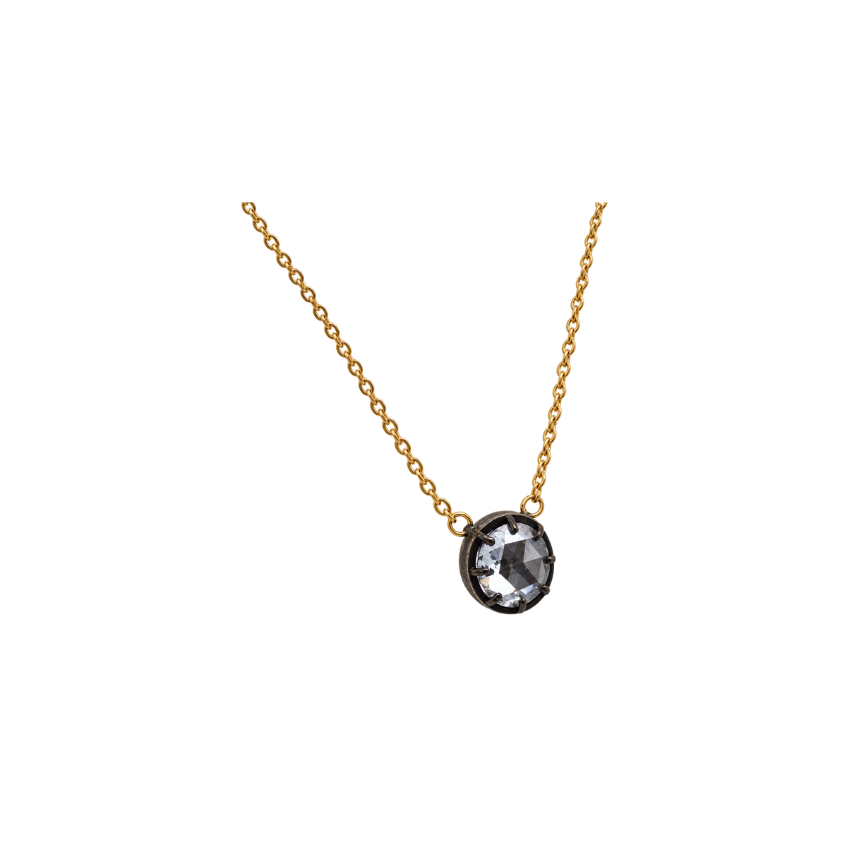 Catenina Punto Luce Oro 18kt Diamante Naturale Rose Cut | Atelier Orafo | nudo2