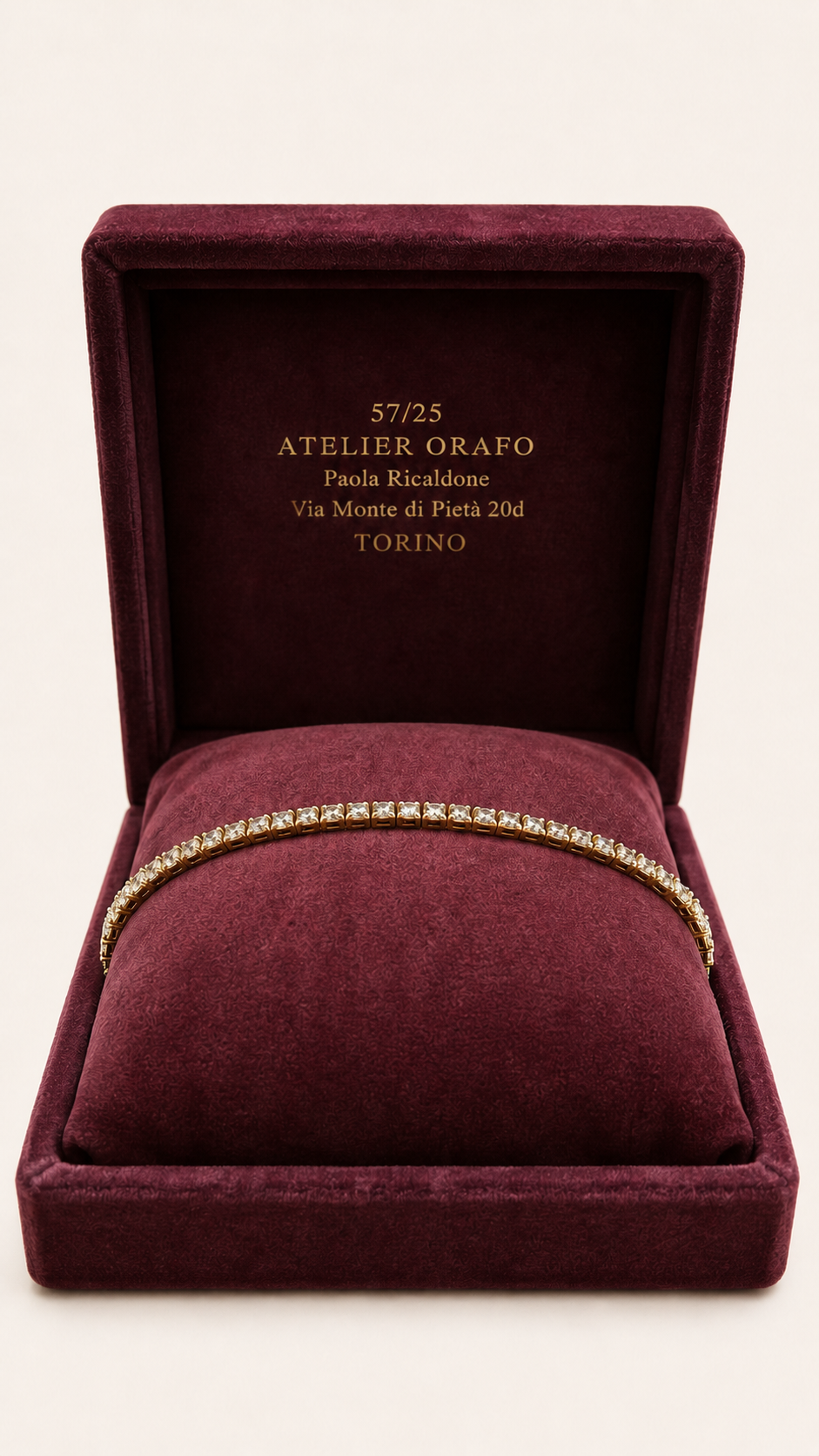 Bracciale Tennis in Oro Rosa 18 kt con Diamanti Naturali