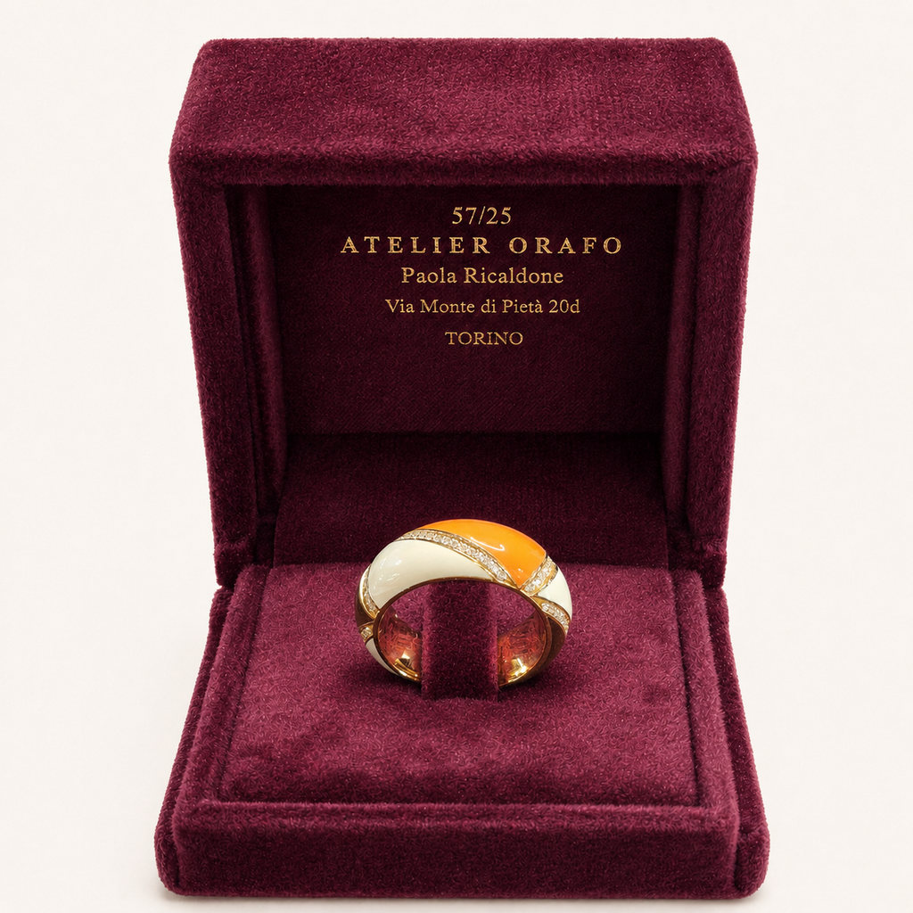 Anello in Oro Giallo 18 kt con Diamanti Naturali e HyCeram®