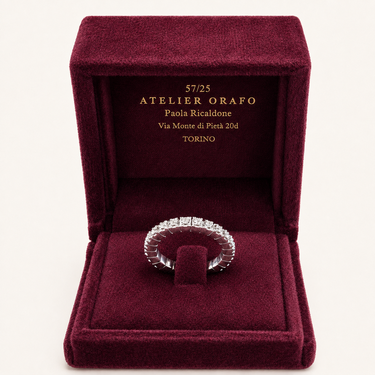 Anello Eternity in Oro Bianco 18 kt con Diamanti Naturali