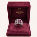 Anello in Oro Bianco 18 kt con Rubini Naturali e Diamanti