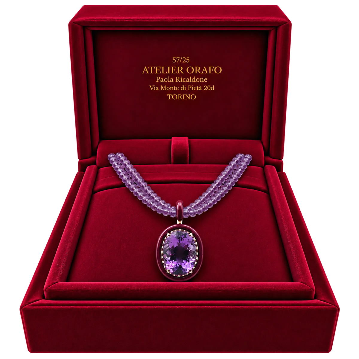 Collana Ametista Argento 925 Ametista Naturale Hyceram | Atelier Orafo | scatola