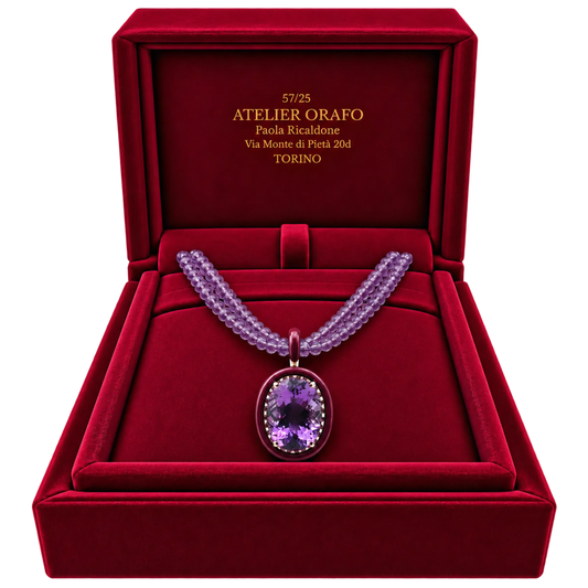Collana Ametista Argento 925 Ametista Naturale Hyceram | Atelier Orafo | scatola