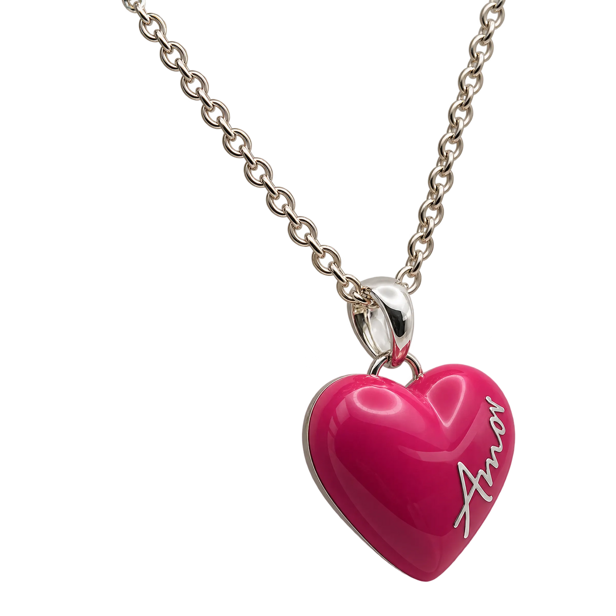 Collana Ciondolo Cuore Argento 925 Hyceram Lilla | Atelier Orafo | nudo2