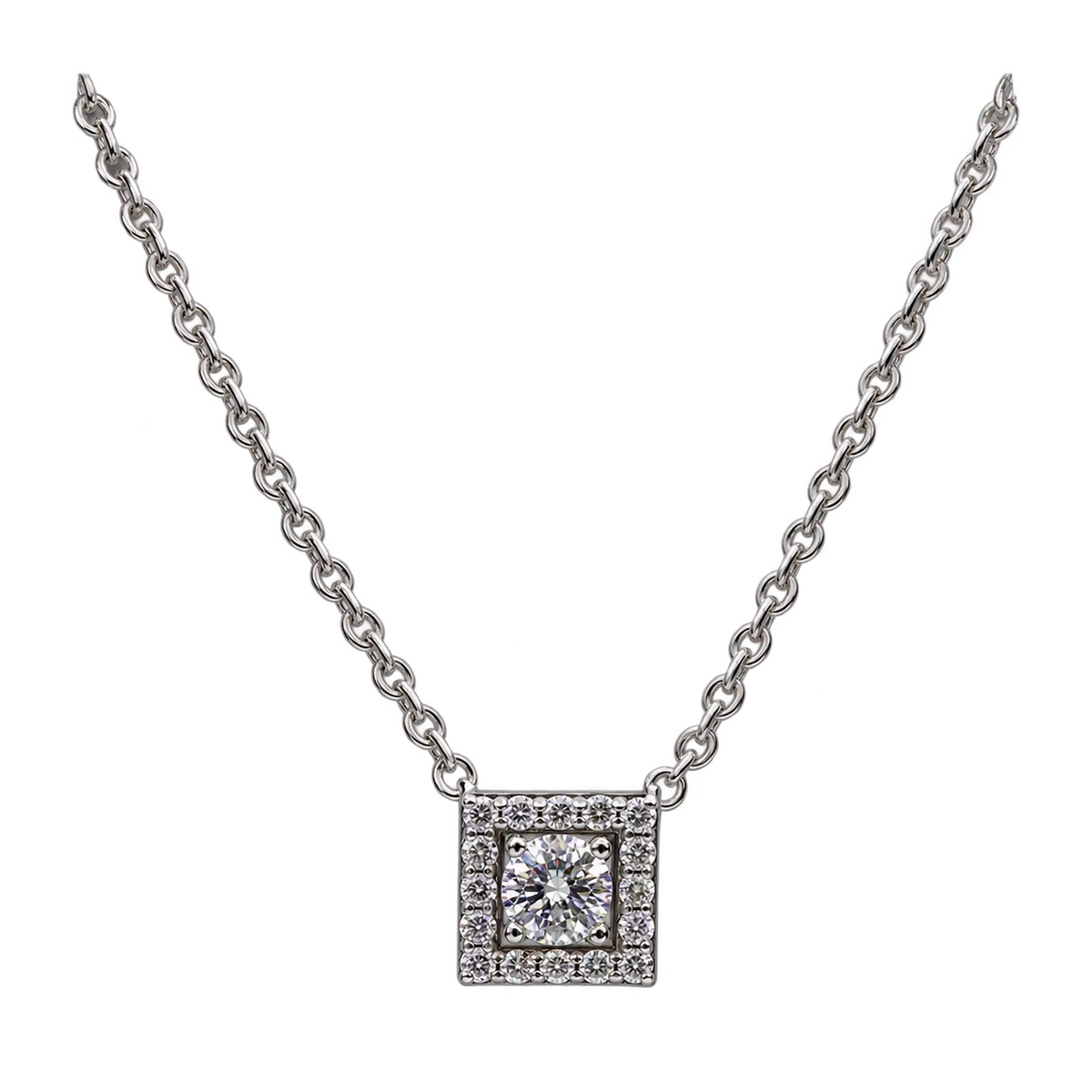 Collana Oro Bianco 18kt con Diamante Naturale 030 Diamanti Naturali 016 | Atelier Orafo | nudo