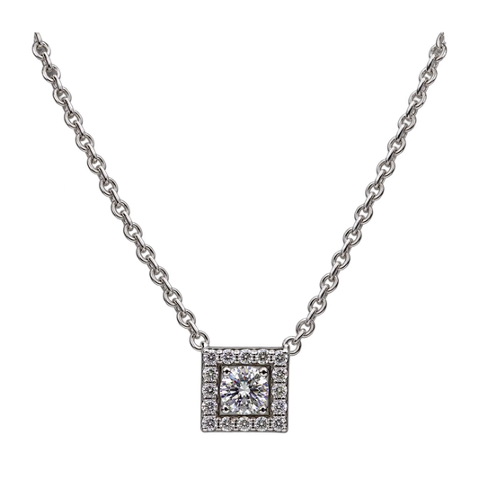 Collana Oro Bianco 18kt con Diamante Naturale 030 Diamanti Naturali 016 | Atelier Orafo | nudo