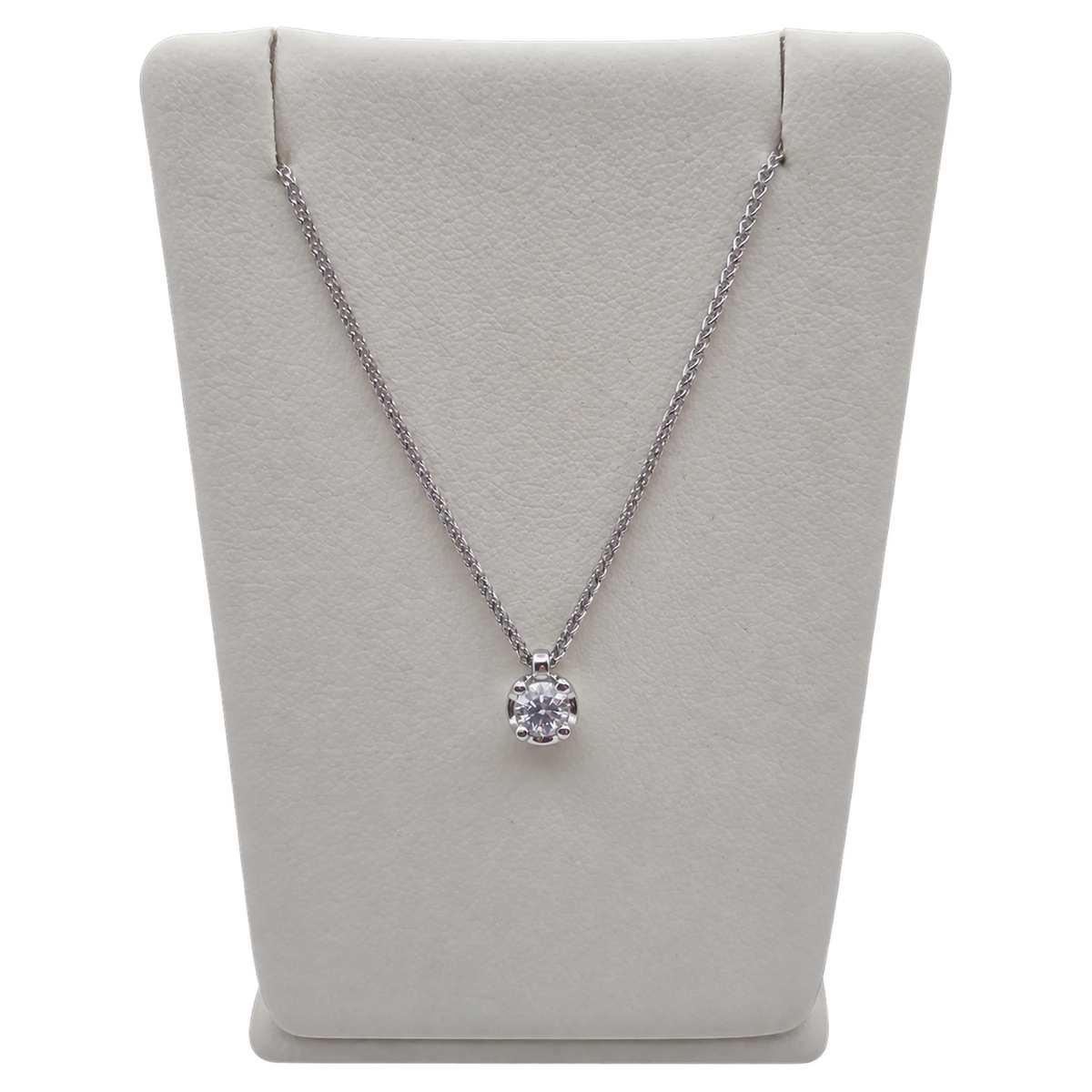 Collana Punto Luce Oro Bianco 18kt e Diamante Naturale 025 | Atelier Orafo | nudo | 2400