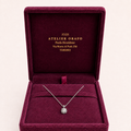 Collana Punto Luce Oro Bianco 18kt e Diamante Naturale 025 con Scatola | Atelier Orafo | scatola