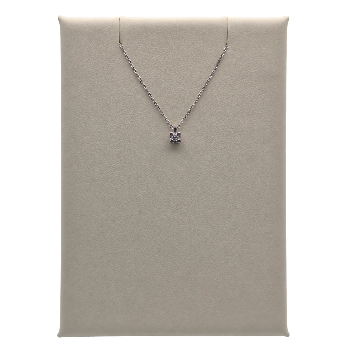 Collana Punto Luce Oro Bianco 18kt e Diamante Naturale 0,04 | Atelier Orafo ! nudo | 2400