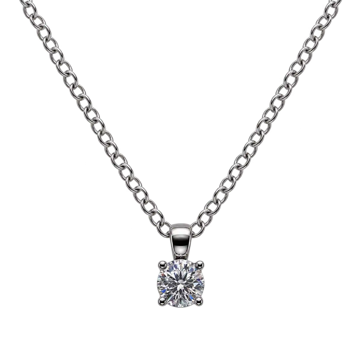 Collana Punto Luce Oro Bianco 18kt e Diamante Naturale | Atelier Orafo | nudo | 2400