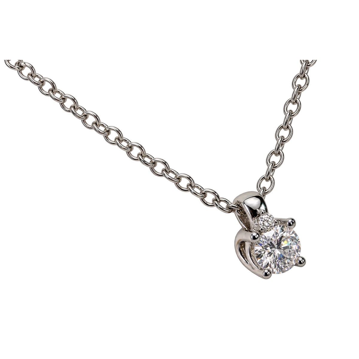 Collana Punto Luce Oro Bianco 18kt e Diamante Naturale | Atelier Orafo | nudo2 | 2400