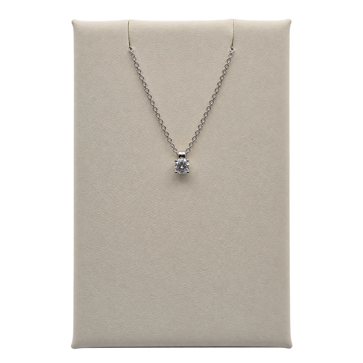 Collana Punto Luce Oro Bianco 18kt e Diamante Naturale | Atelier Orafo | nudo4 | 2400