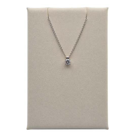 Collana Punto Luce Oro Bianco 18kt e Diamante Naturale | Atelier Orafo | nudo4 | 2400