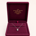 Collana Punto Luce Oro Bianco 18kt e Diamante Naturale con Scatola| Atelier Orafo | scatola