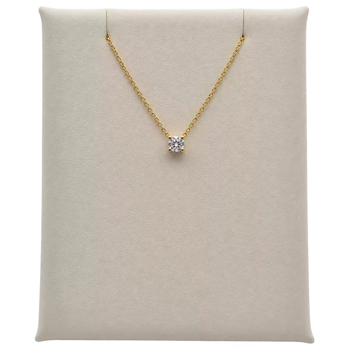 Collana Punto Luce Oro giallo 18kt e Diamante Naturale ct. 0_23 | Atelier Orafo | nudo2 | 2400