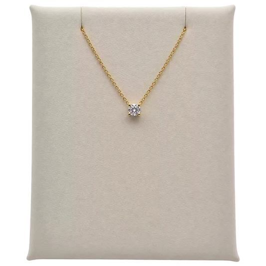 Collana Punto Luce Oro giallo 18kt e Diamante Naturale ct. 0_23 | Atelier Orafo | nudo2 | 2400