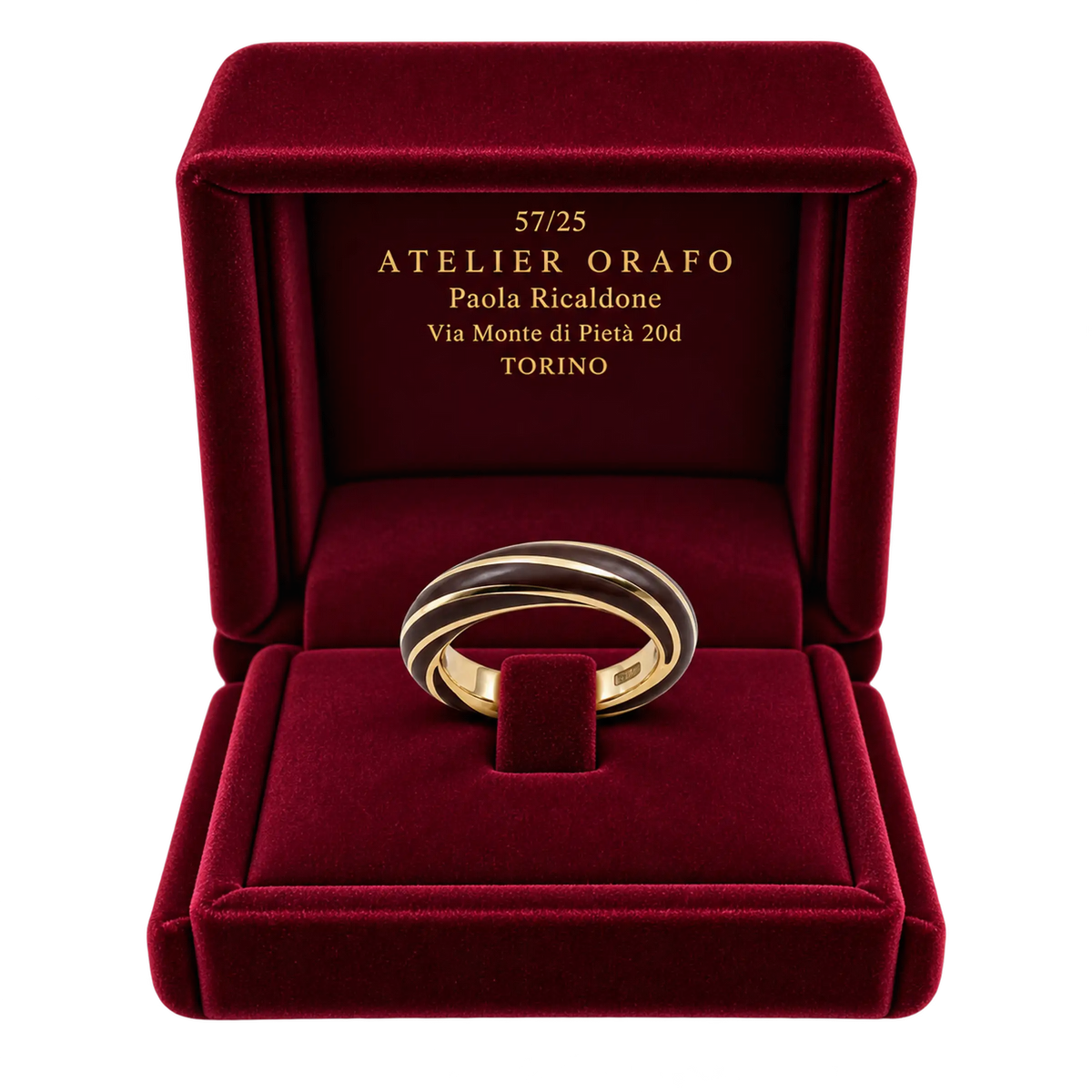 Fede Argento 925 Dorato Hyceram Cacao | Atelier Orafo | scatola