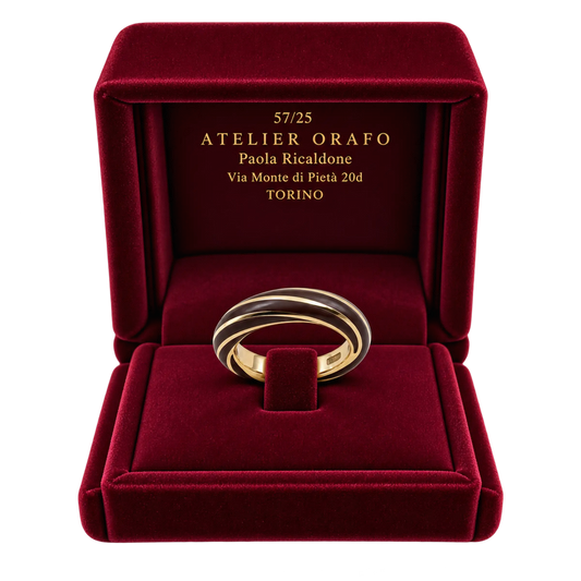 Fede Argento 925 Dorato Hyceram Cacao | Atelier Orafo | scatola
