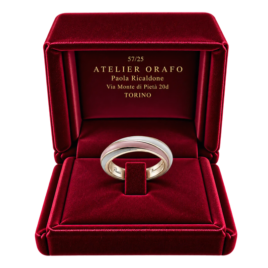 Fede Argento 925 Hyceram Verde Rosa Bianco | Atelier Orafo | scatola