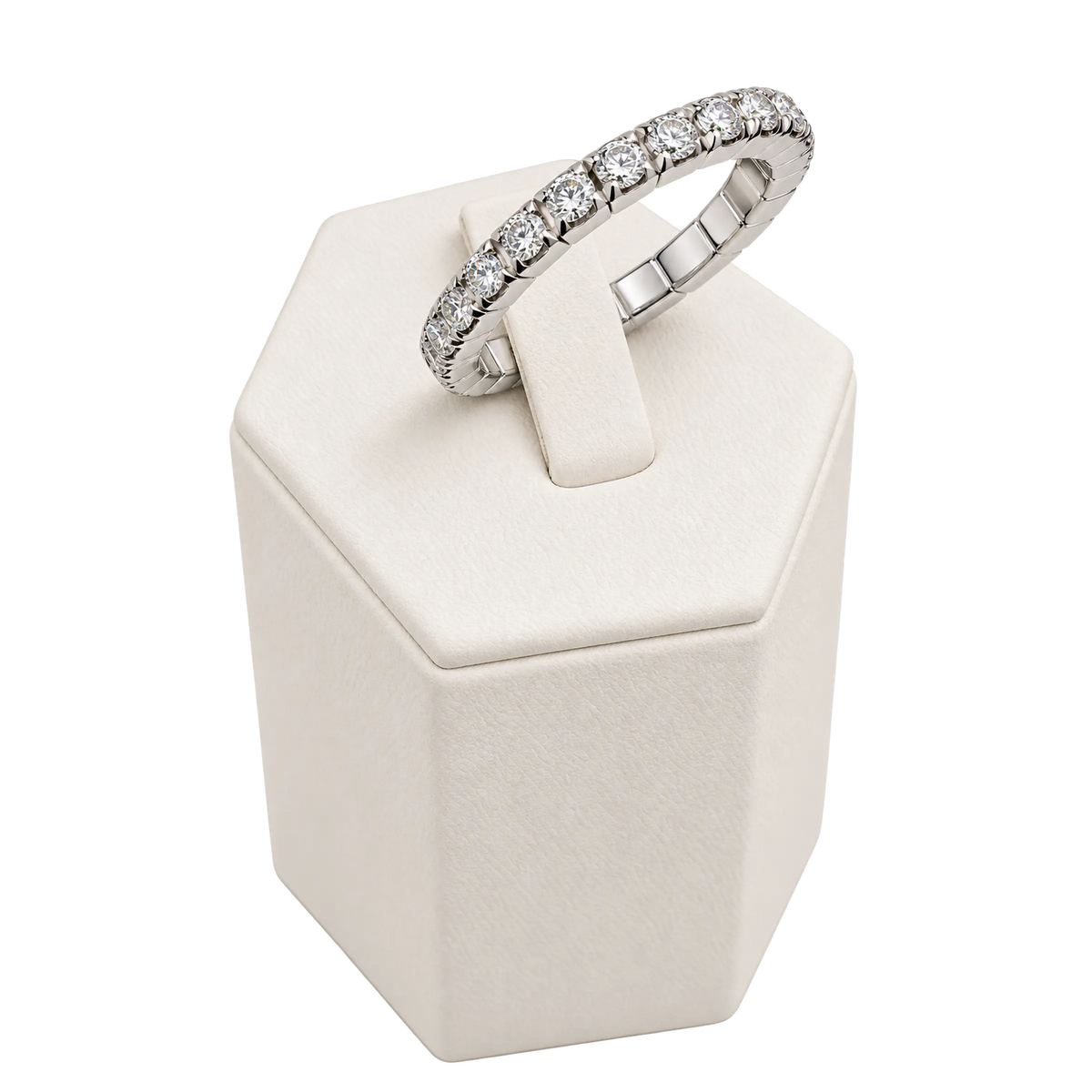 Fede Eternity Estendibile Oro Bianco 18kt con Diamanti Naturali | Atelier Orafo | nudo2 | 2400