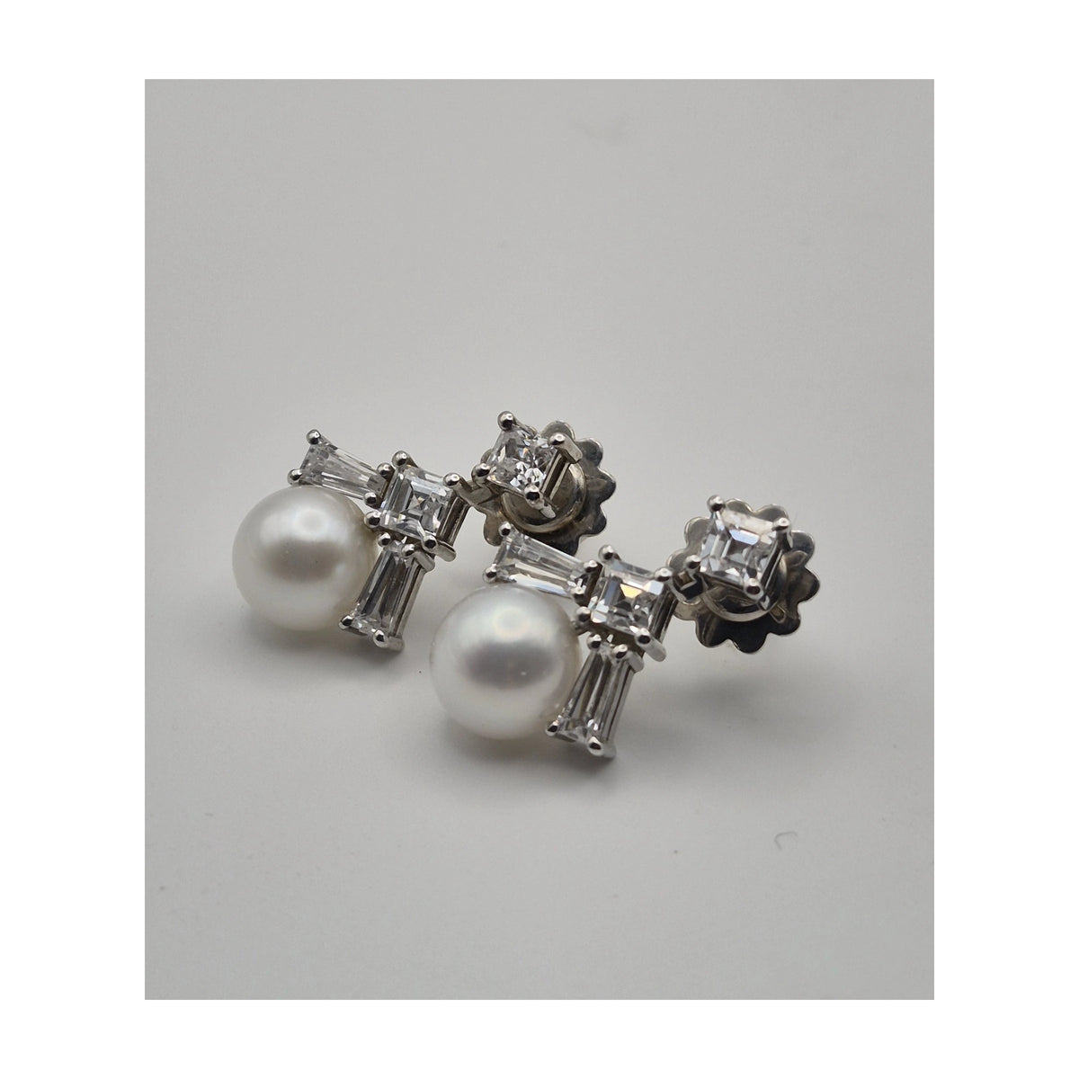 Orecchini Argento 925 Zirconi Tepper Perle Naturali Giapponesi | Atelier Orafo | master