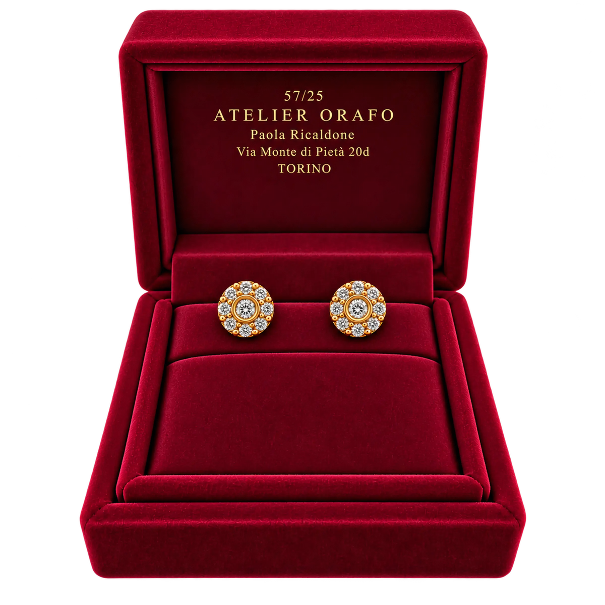 Orecchini Oro 9kt Diamanti Naturali | Atelier Orafo | scatola