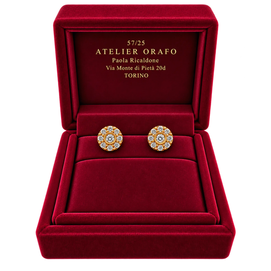 Orecchini Oro 9kt Diamanti Naturali | Atelier Orafo | scatola