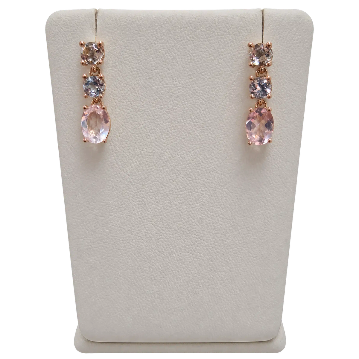 Orecchini Oro Rosa 18kt e Topazi Rosa e Azzurri | Atelier Orafo | nudo4 | 2400