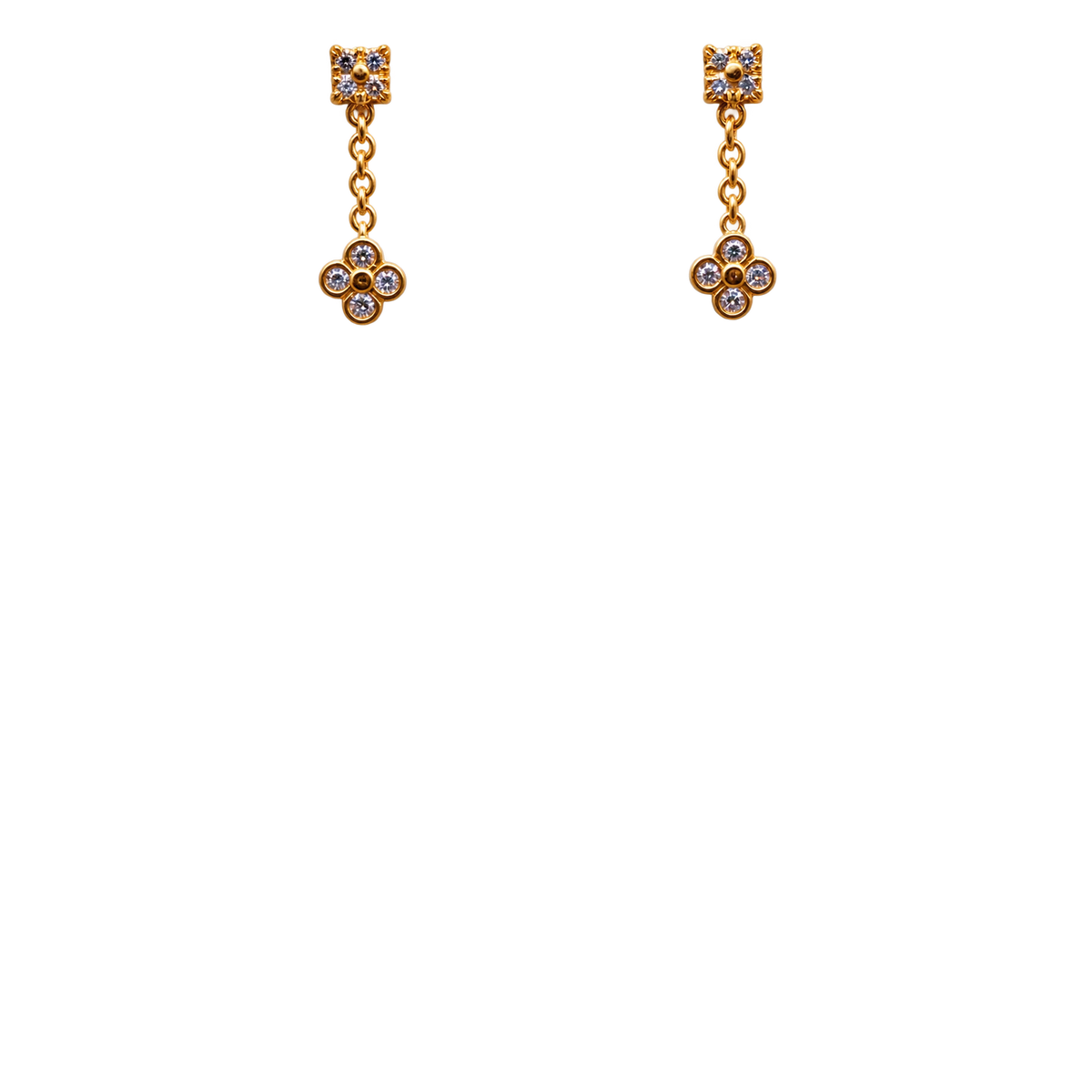 Orecchini Pendenti Oro 9kt Diamanti Naturali | Atelier Orafo | nudo